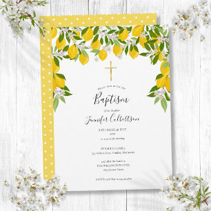 Dop Dopfest Citroner Blommig Elegant Modern Inbjudningar