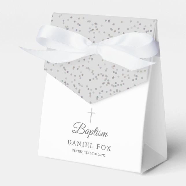 Dop Dopfest Elegant Silverstjärna Presentaskar (Framsidan Sidan)