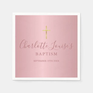 Dop Dopfest Modern Roséguld Script Servett