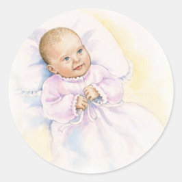 Dop- eller Christeningbebis Runt Klistermärke