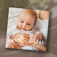 Dop Enkel Modern Hjärt Baby Foto