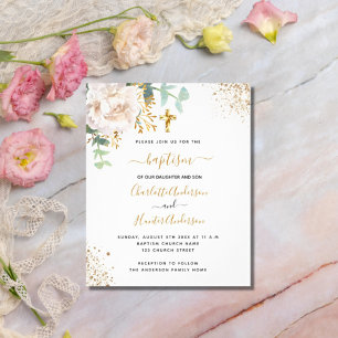 Dop eucalyptus tvillingar blomster budget inbjudan flygblad