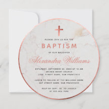 Dop Flicka Falskt Rosa Guld Marmor Rosa Skrift