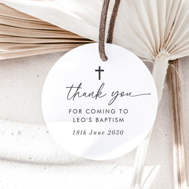 Dop Gåvor Etiketter (Zazzle Baptism Favor Tags (Front))
