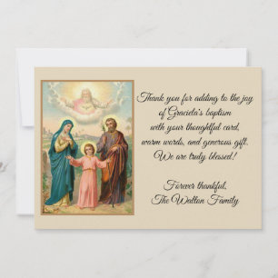 Dop- heligt familjJesus Mary Joesph tack Kort
