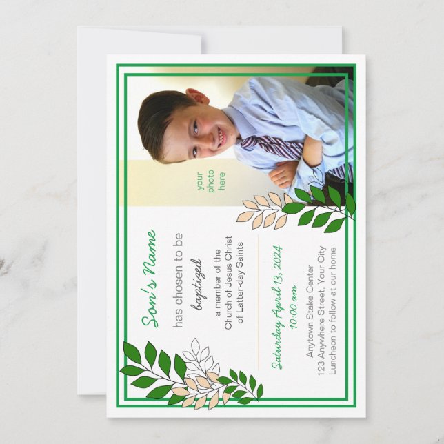 Dop inbjudan för 8-årig pojke (Framsida)