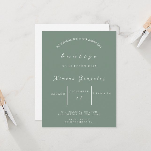 Dop inbjudan spanska (Fram/Back In Situ)