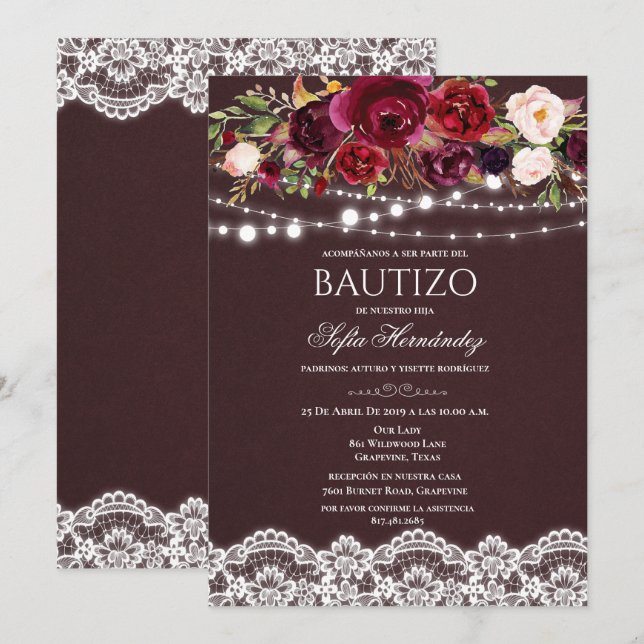 Dop Invitation Dop Inbjudan Till Dopet (Fram/baksida)