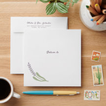 Dop Invitation Mjuk Lavendelkrans Flickor -