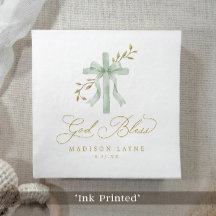 Dop Kommunion Guld Gud Välsigne Båge Kors