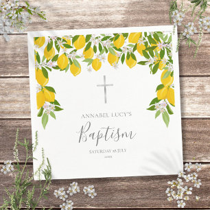 Dop Kristna Citroner Blommar Blommor Pappersservett