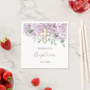 Dop med rosenskiftande hortensia pappersservett