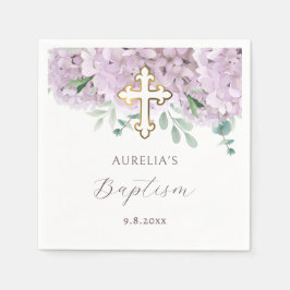Dop med rosenskiftande hortensia pappersservett