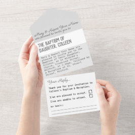 Dop Namninvitation Allt I Ett Inbjudan