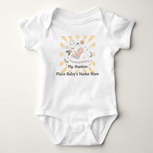 Dop Personlig Baby Body T Shirt (Framsida)