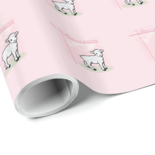 Dop, Rosa, Flicka, Lamm Presentpapper