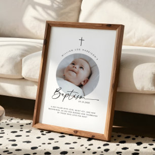 Dop rund foto minnessak poster