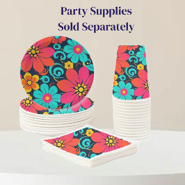 Dopamin Decor- Bright Funky Flowers-Retro Pappersservett