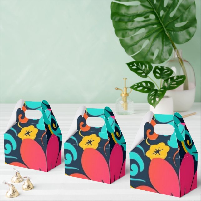 Dopamin Decor - Bright Funky Flowers-Retro Presentaskar (Multipel)