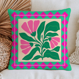Dopamin Estetisk Matisse-Inspirerad BOHO Blomma Kudde