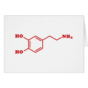 Dopamin Molecular Chemical Formula Greeting Card Hälsningskort