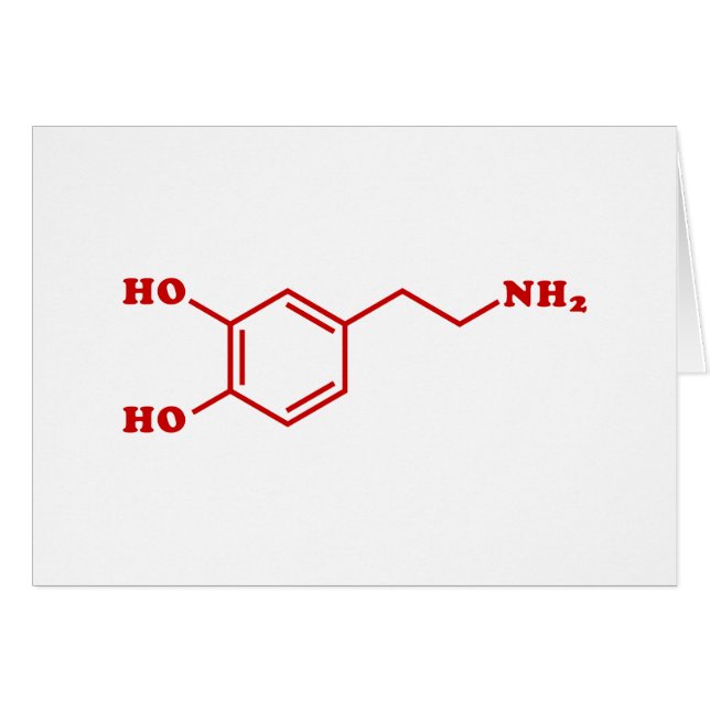 Dopamin Molecular Chemical Formula Greeting Card Hälsningskort (Framsidan Horizontal)