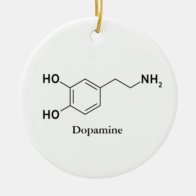 Dopamin Molekyl Kemi Biokemi Julgransprydnad Keramik (Framsidan)