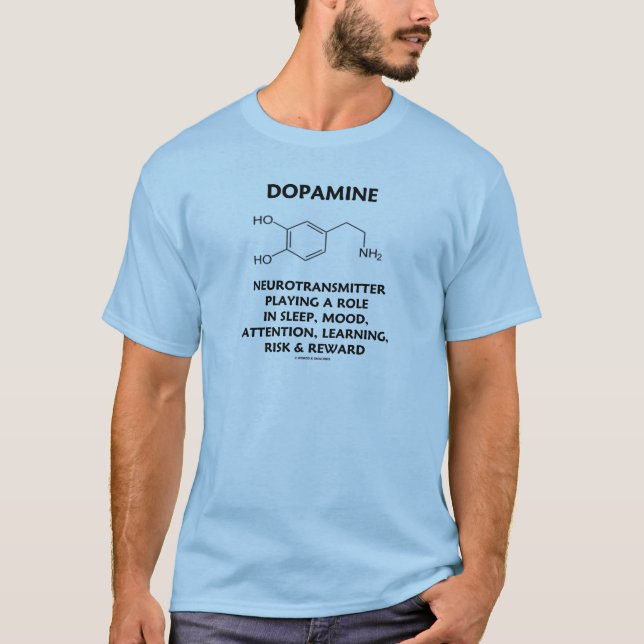 Dopamin Neurotransmitter (kemisk molekyl) T Shirt (Framsida)