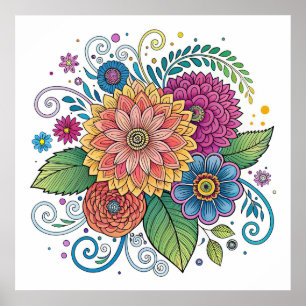 Dopamin Radiant Blommigt 1 Poster