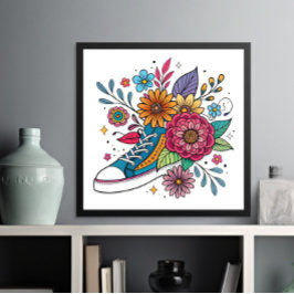 Dopamin Sneaker & Flower Poster
