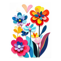 Dopamine Dekor Färgglada Pappersklippta Blommor