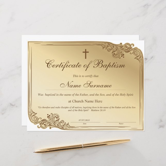 Dopbevis, Barnvälsignelse (Fram/Back In Situ)