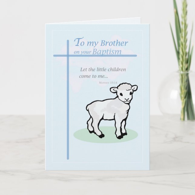 Dopblå Broder Lamb Kort (Framsida)
