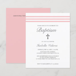 DOPBUDGET Elegant randig pastell rosa kors