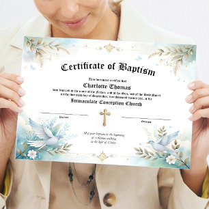 Dopcertifikat religiöst minne poster