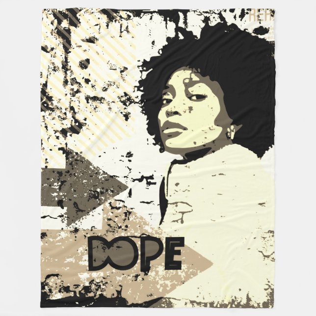 DOPE Afro-kastblankett – Grunge pilar, hjärta  Fleecefilt (Framsidan)