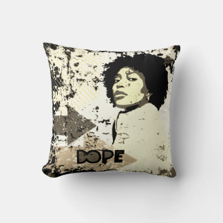 DOPE Afro Throw Pillow – Grunge Arrows, Heart Kudde