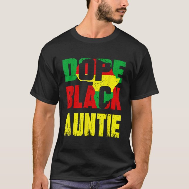 Dope Black Auntie Funny African American Family Me T Shirt (Framsida)