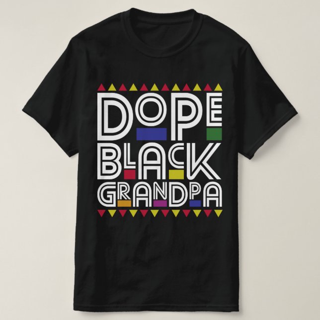 Dope Black Grandpa T Shirt (Design framsida)