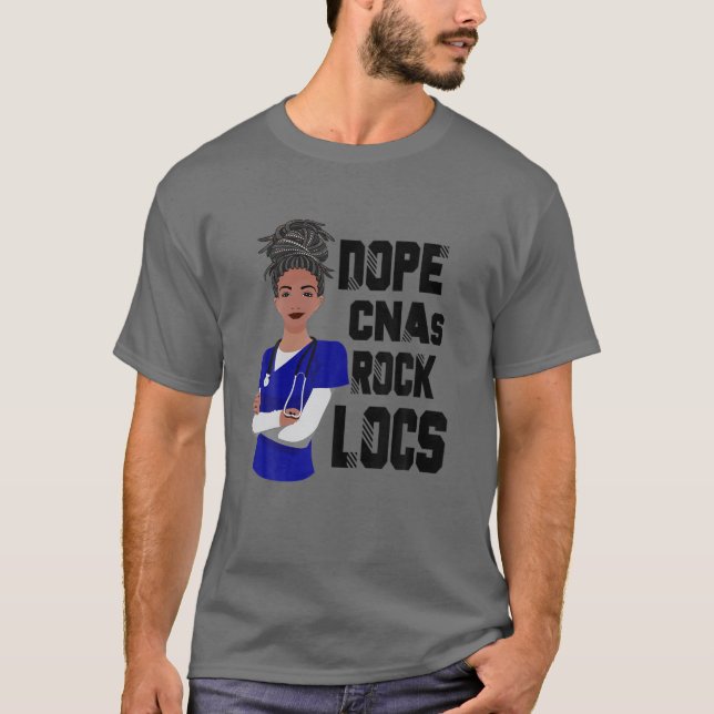 Dope Cnas Sten Locs Black Woman Nursing T Shirt (Framsida)