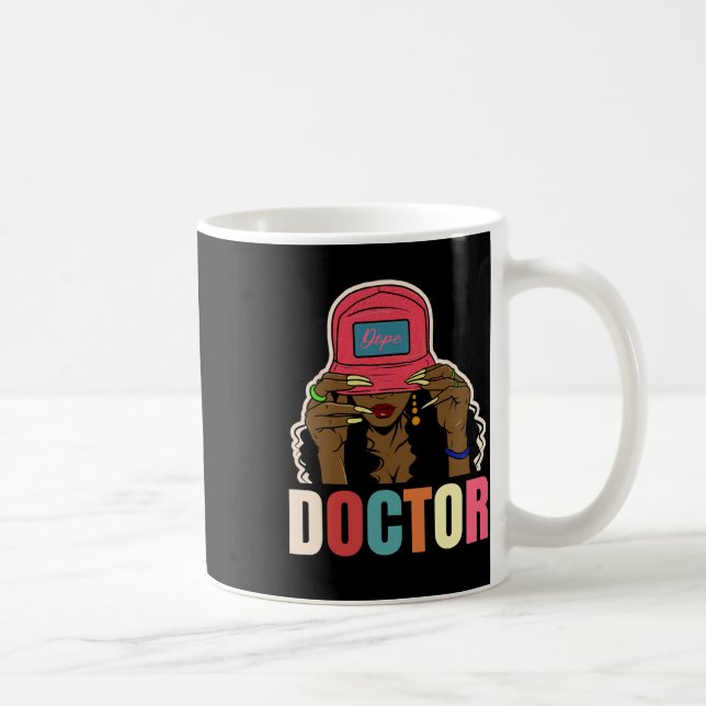 Dope Doktor Black Afro Black History Dam Kaffemugg (Höger)