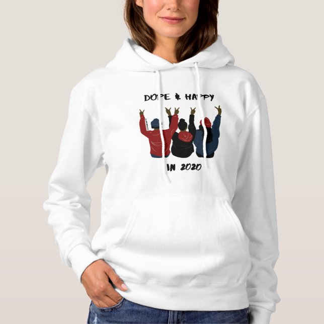 DOPE OCH LYCKLIG 2020 Hoodie T Shirt (Framsida)