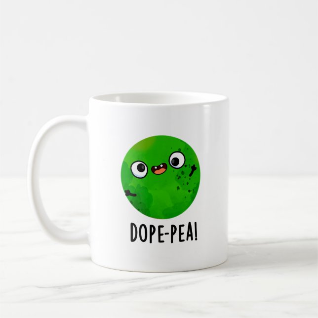 Dope-pea Funny Dopey Pea Pun Kaffemugg (Vänster)
