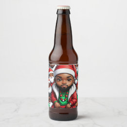 Dope Santa Beer Bottle Label Ölflaska Etikett