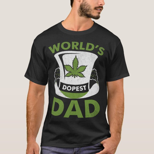 Dopes-Pappa-Cannabis-Ogräs-TShirt T Shirt (Framsida)