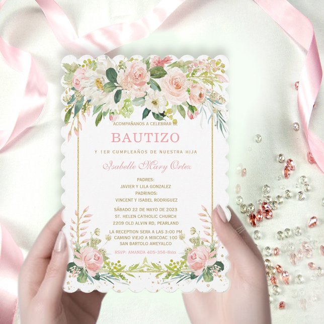 Dopet och första födelsedagen inbjudan från vår li (Skapare uppladdad)