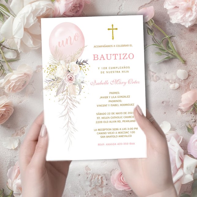 Dopet och första födelsedagen inbjudan från vår li (Skapare uppladdad)