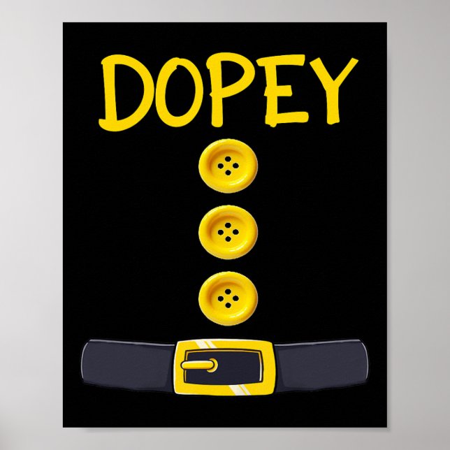 Dopey Dwarf Halloween Costume Färg Matching Dopey Poster (Framsidan)