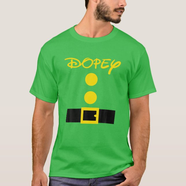 Dopey Halloween Dwarf Costume Färg Matching T Shirt (Framsida)