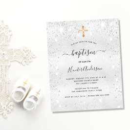 Dopfest dop silver glitter pojke flicka inbjudan